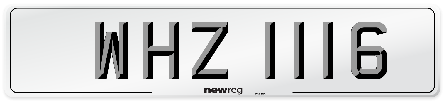 WHZ 1116 Number Plate from New Reg